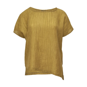 Bluse fra E - Avantgarde plisseret saffron