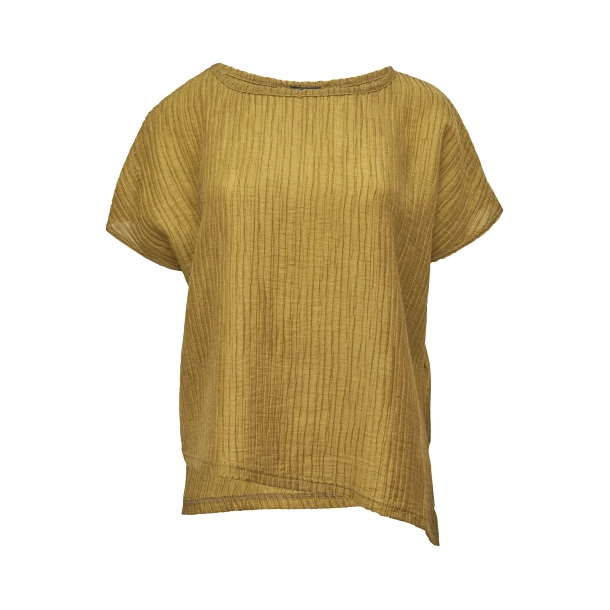 Bluse fra E - Avantgarde plisseret saffron