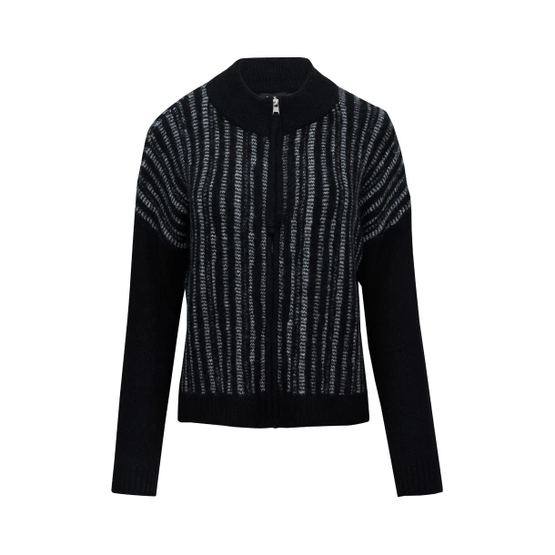 Casual strikket cardigan med lynls fra E Avantgarde