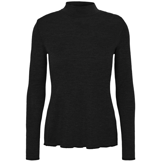 Bluse i merino uld med turtle neck