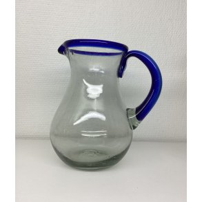 To liters kande med bl� kant i mundbl�st mexicansk glasset 