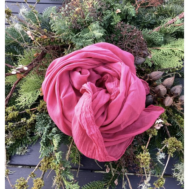 Dyb rdt trklde i bomuld og silke