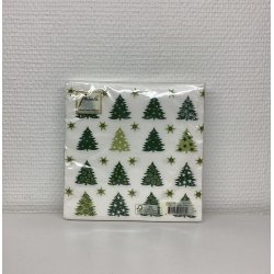 Hvide servietter med jule motiv