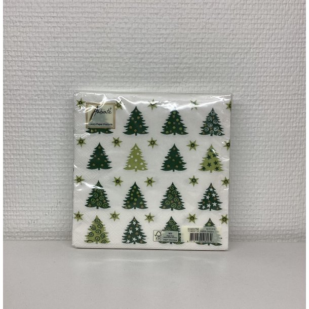 Hvide servietter med jule motiv