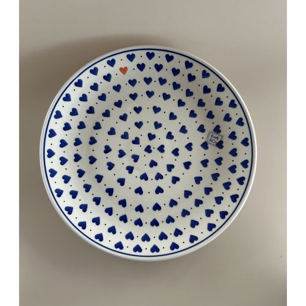 Middags tallerken polsk keramik med hjerter