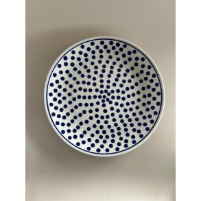 Middags tallerken polsk keramik med bl� prikker