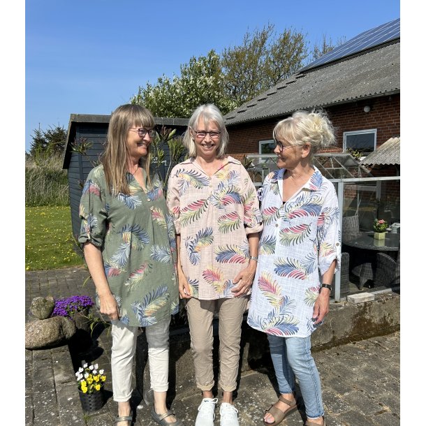 Tunika i bomuld med blad print