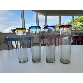 Cylinder kande i mundblst mexicansk glas