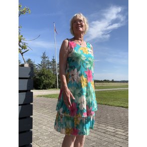 Kjole i bomuld i to lag med lille �rme