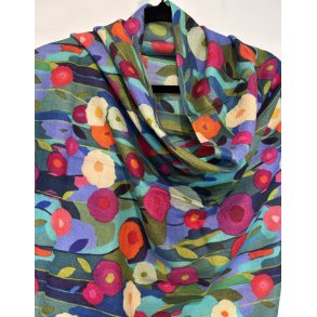 Let og l�kkert t�rkl�de i uld fra Cashmere med valmuer