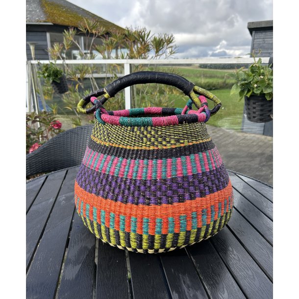 Farvet Pot Basket Bolga kurv