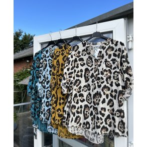 Bomulds bluse med leo print