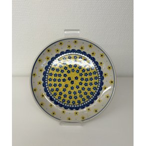 Frokost tallerken med gult mnster i polsk keramik