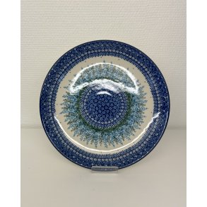 Dyb tallerken i polsk keramik i nyt smukt mnster