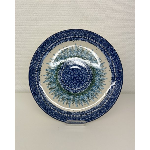 Dyb tallerken i polsk keramik i nyt smukt mnster