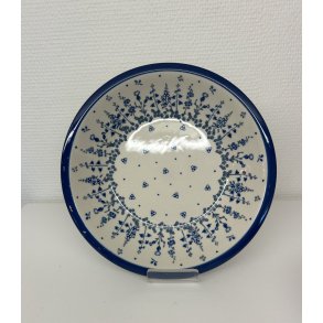 Dyb tallerken i polsk keramik vejkant blomster