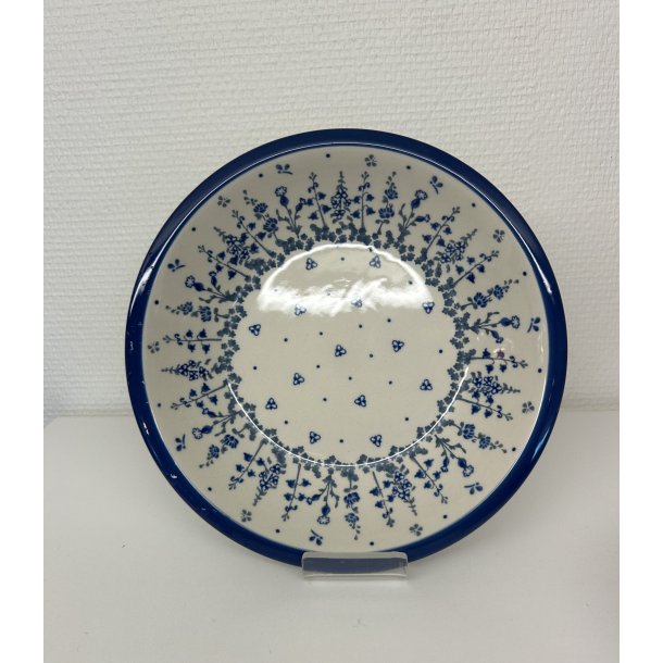 Dyb tallerken i polsk keramik vejkant blomster