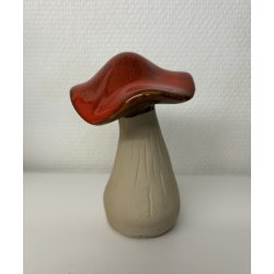 Svamp med rd hat og lerfarvet silk