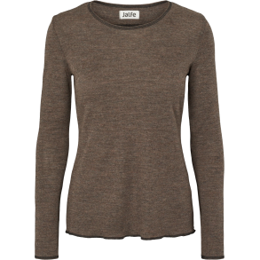 Basis bluse i wood melange i fint merino uld fra Jalfe 