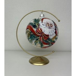 Stor mundblst julekugle med julemands motiv