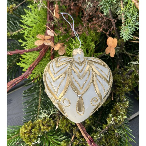 H�ndmalet glas hjerte fra Vibis i Polen