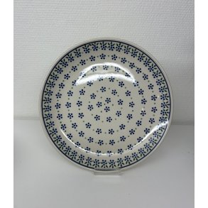 Middags tallerken polsk keramik med bl� og gr�n m�nster