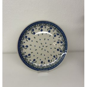 Middags tallerken med bl� blomster i polsk keramik fra Artystyczna 