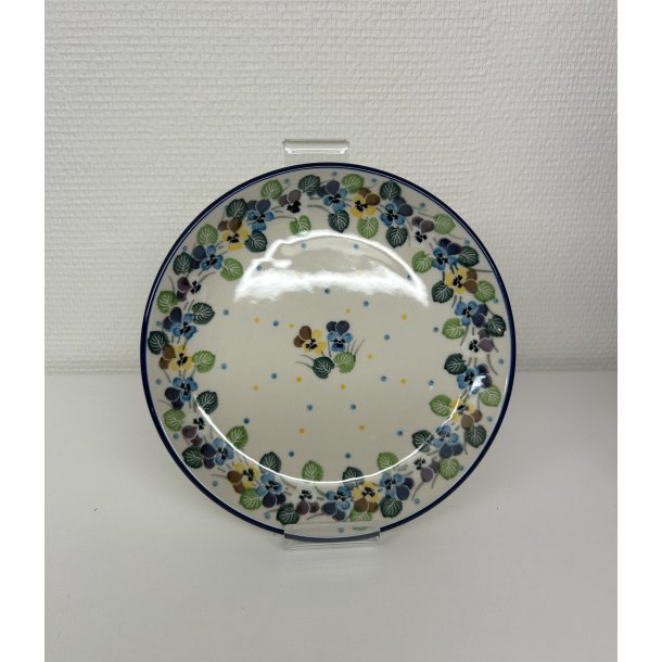 Frokost tallerken med stedmor blomster  i polsk keramik