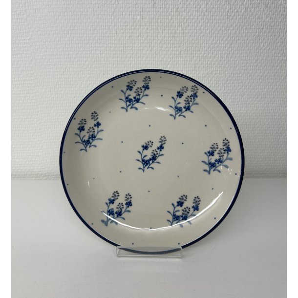 Nyt blomster m�nster p� frokost tallerken i polsk keramik