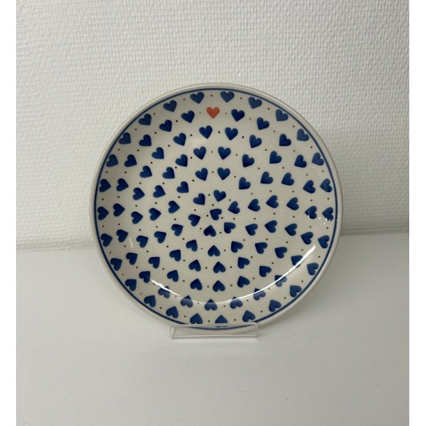 Frokost tallerken med hjerter i polsk keramik