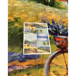 Stort smukt t�rkl�de med motiv p� for- og bagsider