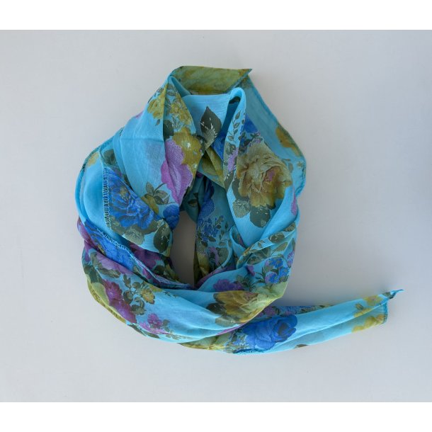 Let t�rkl�de i bomuld og silke med blomster