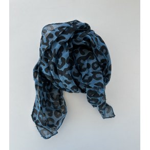 T�rkl�de i bomuld og silke petrol med leo print