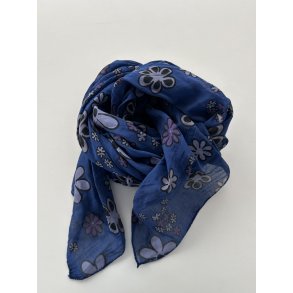 Behageligt t�rkl�de i bomuld og silke st�rk bl� med blomster