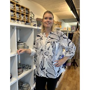 Bomulds bluse med stolpe lukning