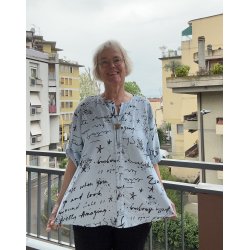 Bluse med tekst print