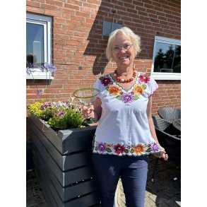 Mexicansk hvid bluse med broderi