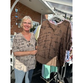Bluse med tekst print