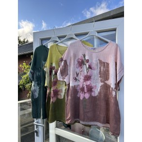 Oversize bomulds bluse med blomster