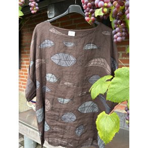 Brun h�r bluse med fisk