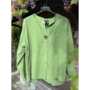 Bluse i baby fl�jl med stor pynte knap XL