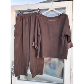 Brunt s�t bluse og bukser i baby fl�jl 