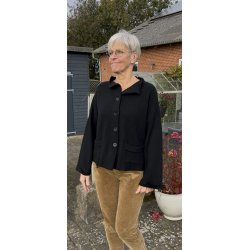 Sort strik cardigan l�ngere bag 
