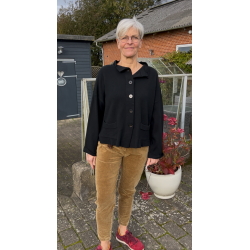 Sort strik cardigan l�ngere bag 