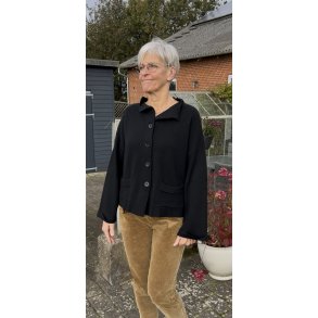 Sort strik cardigan l�ngere bag 