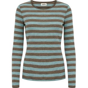 Stribet Basisbluse i merino uld Jalfe 