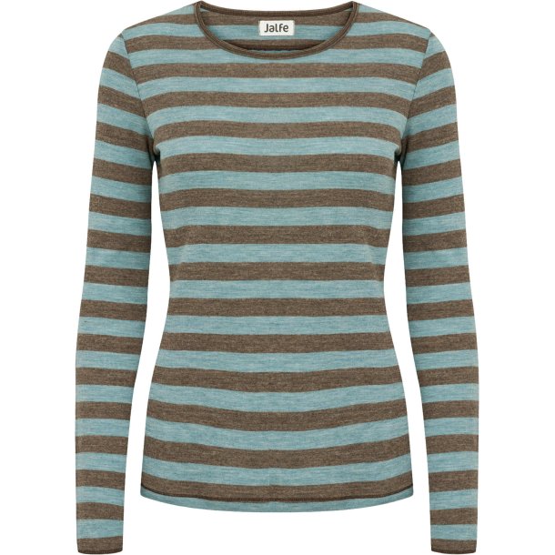 Stribet Basisbluse i merino uld Jalfe 