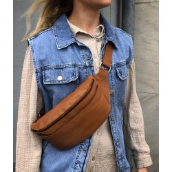 Bumbag Agnes cognac farvet skind