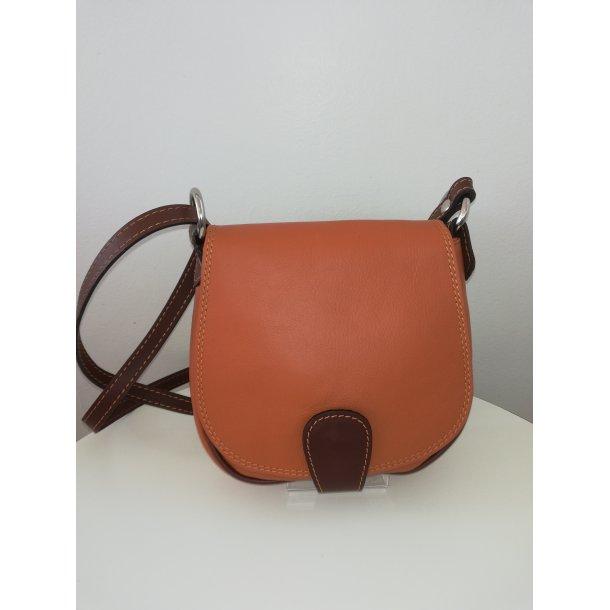 Cognac farvet bld skindtaske 
