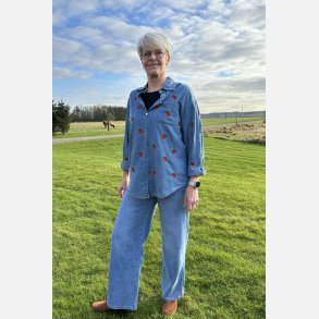 Denim bukser med brede ben